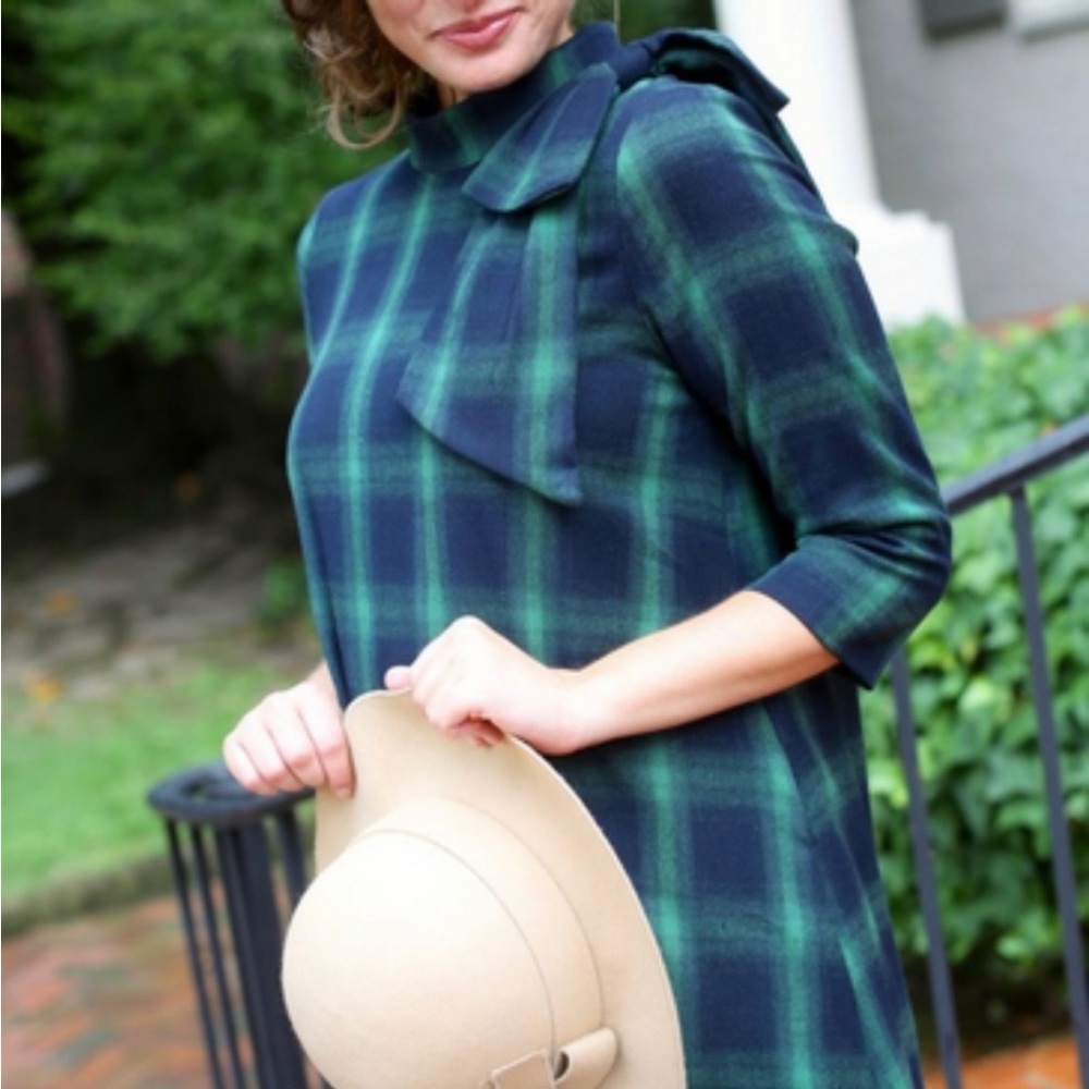 Dainty Jewells Bow Plaid Dress